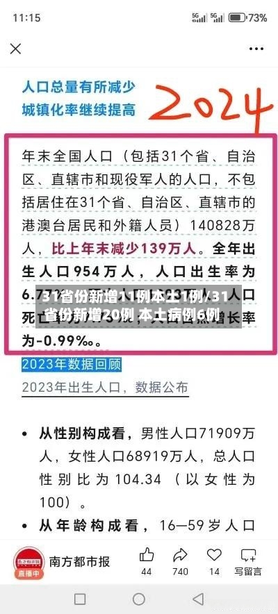 31省份新增11例本土1例/31省份新增20例 本土病例6例-第3张图片