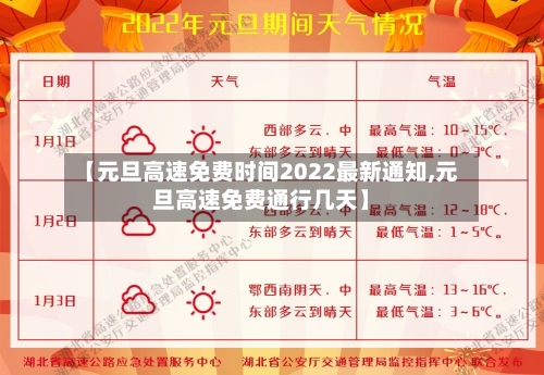 【元旦高速免费时间2022最新通知,元旦高速免费通行几天】