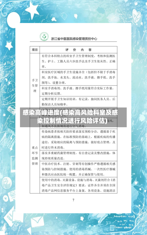 感染高峰进度(感染高风险科室及感染控制情况进行风险评估)