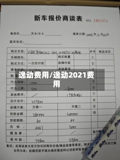 逸动费用/逸动2021费用