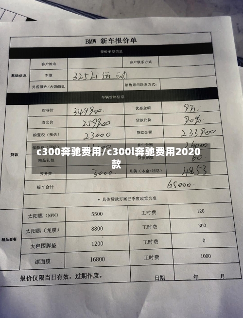 c300奔驰费用/c300l奔驰费用2020款