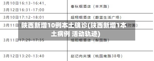 陕西新增10例本土确诊(陕西新增1本土病例 活动轨迹)