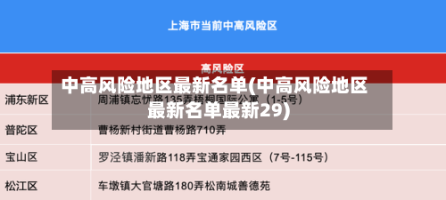 中高风险地区最新名单(中高风险地区最新名单最新29)-第2张图片