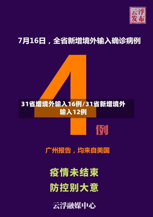31省增境外输入16例/31省新增境外输入12例