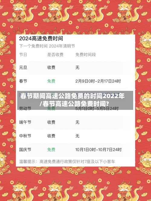 春节期间高速公路免费的时间2022年/春节高速公路免费时间?-第3张图片