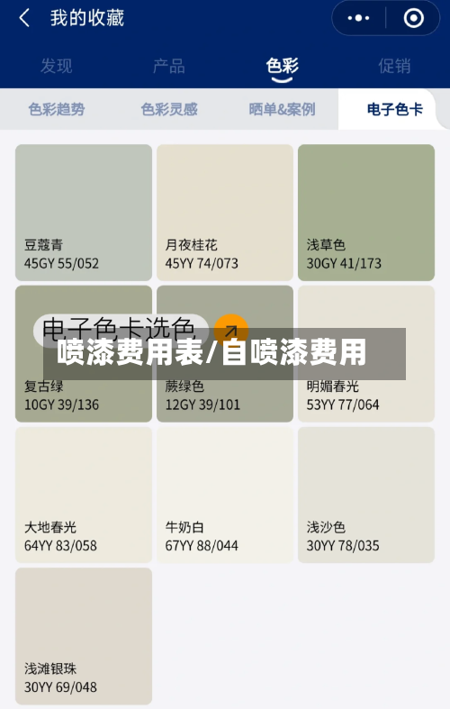 喷漆费用表/自喷漆费用