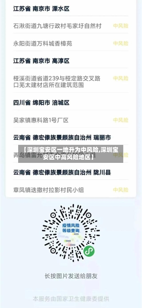 【深圳宝安区一地升为中风险,深圳宝安区中高风险地区】