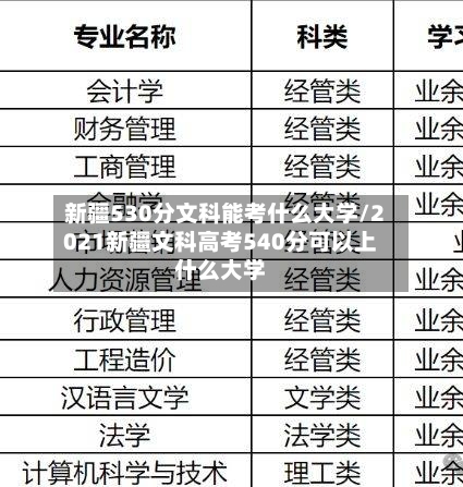新疆530分文科能考什么大学/2021新疆文科高考540分可以上什么大学-第3张图片