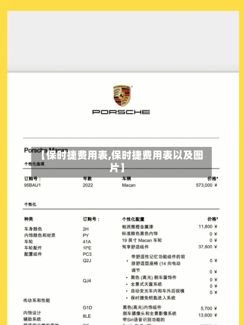 【保时捷费用表,保时捷费用表以及图片】-第2张图片
